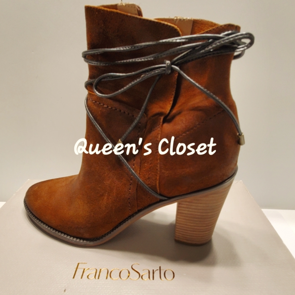 Franco Sarto | L-Edaline Cognac Leather Bootie | BRAND NEW